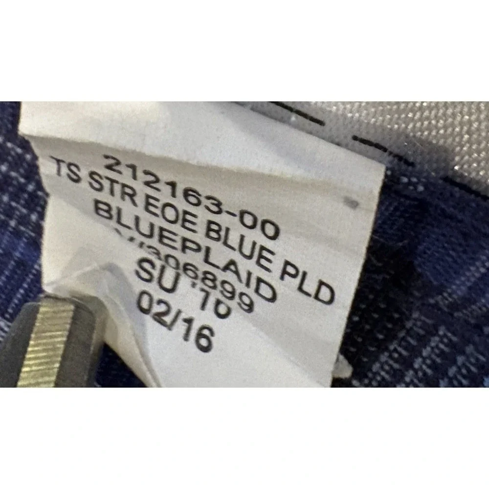 Banana Republic Mens Blue Plaid Stretch Tailored Slim Fit Button Down Shirt XL